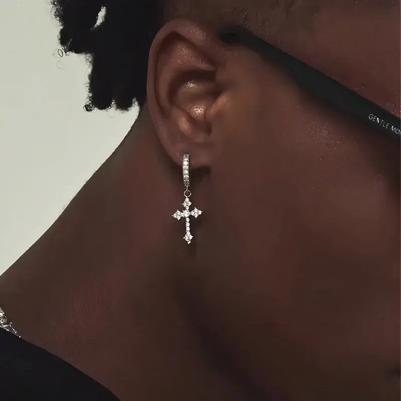 Crystal Cross Earrings