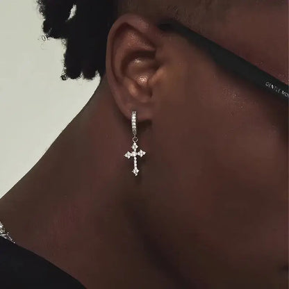 Crystal Cross Earrings