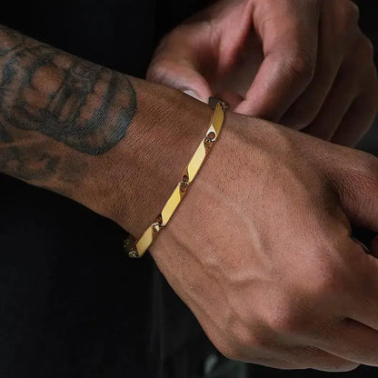 Gold Black Bar Bracelet