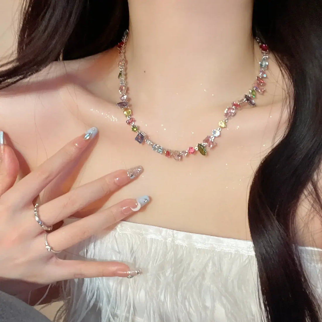 Colorful Zircon Choker