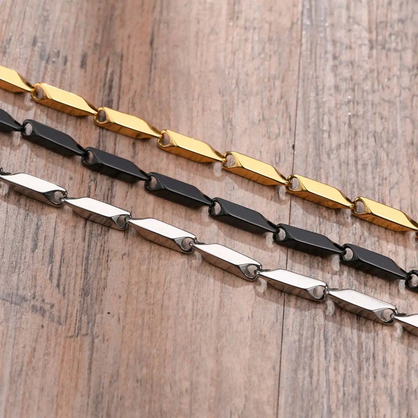 Gold Black Bar Bracelet