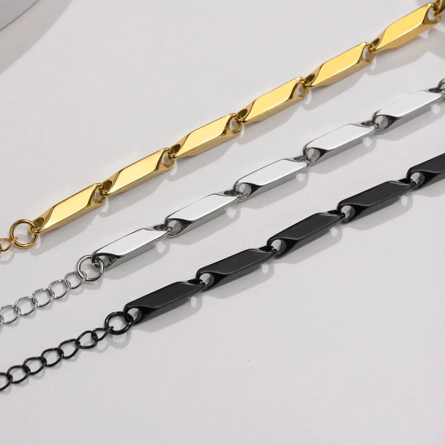 Gold Black Bar Bracelet